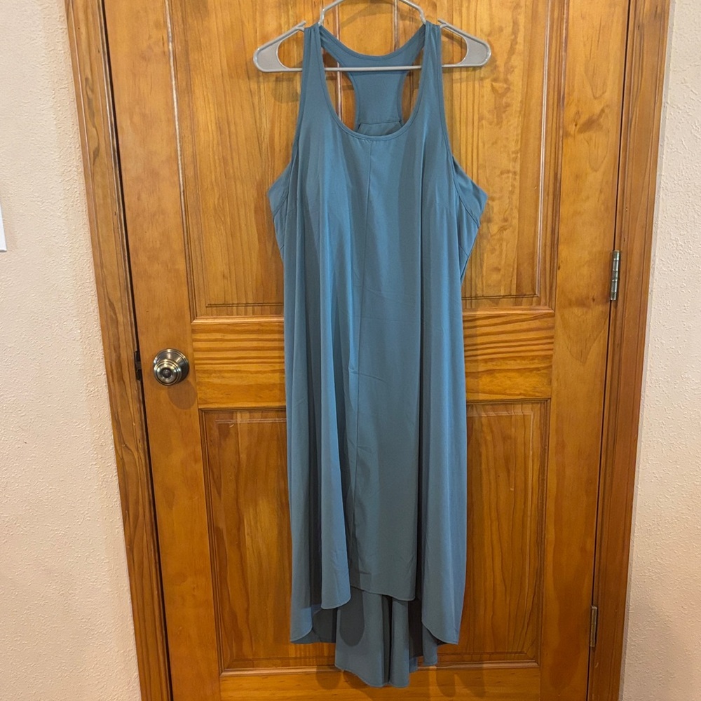 HALARA Dusty Blue Racerback High-Low Maxi Dress